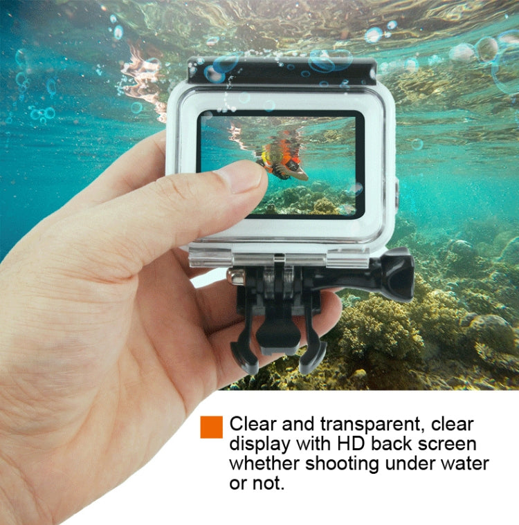 45m Waterproof Housing Protective Case + Touch Screen Back Cover for GoPro NEW HERO /HERO6 /5, with Buckle Basic Mount & Screw & (Purple, Red, Pink) Filters, No Need to Remove Lens (Transparent) - Waterproof Cases by PMC Jewellery | Online Shopping South Africa | PMC Jewellery | Buy Now Pay Later Mobicred