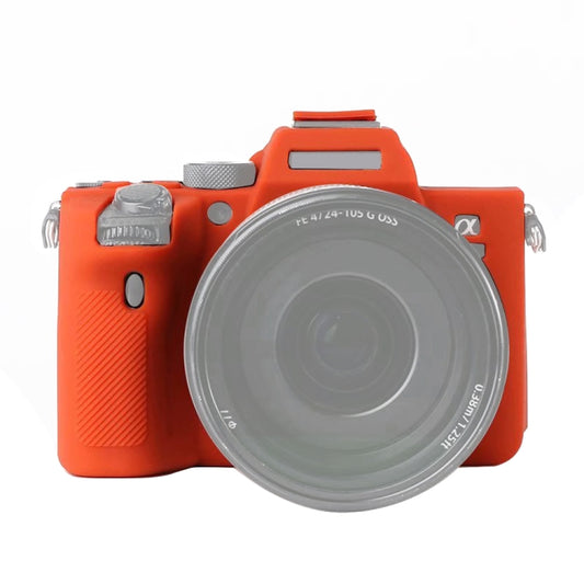 For Sony A7R4 Soft Silicone Protective Case(Orange) - Protective Case by PMC Jewellery | Online Shopping South Africa | PMC Jewellery | Buy Now Pay Later Mobicred