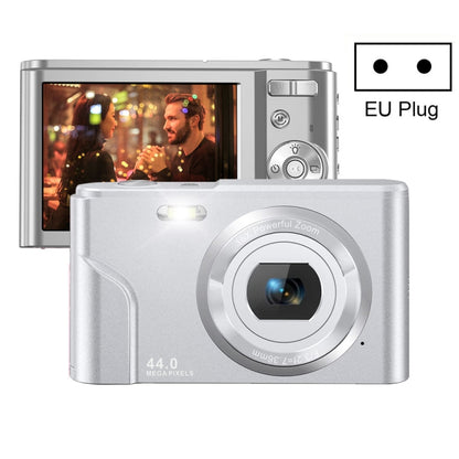 DC302 2.88 inch 44MP 16X Zoom 2.7K Full HD Digital Camera Children Card Camera, EU Plug (Silver) - Children Cameras by PMC Jewellery | Online Shopping South Africa | PMC Jewellery | Buy Now Pay Later Mobicred