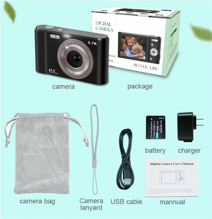 DC302 2.88 inch 44MP 16X Zoom 2.7K Full HD Digital Camera Children Card Camera, EU Plug (Green) - Children Cameras by PMC Jewellery | Online Shopping South Africa | PMC Jewellery | Buy Now Pay Later Mobicred