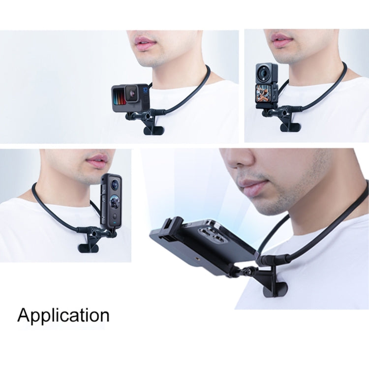 Hands Free Lazy Wearable Neck Camera Phone Holder with Phone Clamp, Extended Version(Black) - Holder by PMC Jewellery | Online Shopping South Africa | PMC Jewellery | Buy Now Pay Later Mobicred