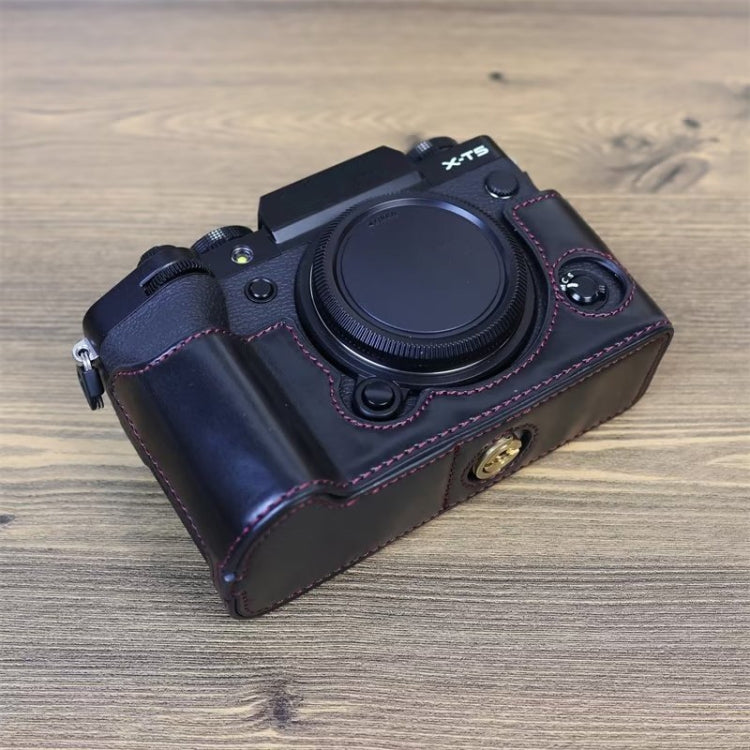 For FUJIFILM X-T5 1/4 inch Thread PU Leather Camera Half Case Base (Black) - Half Case by PMC TechLife | Online Shopping South Africa | PMC TechLife | Buy Now Pay Later Mobicred