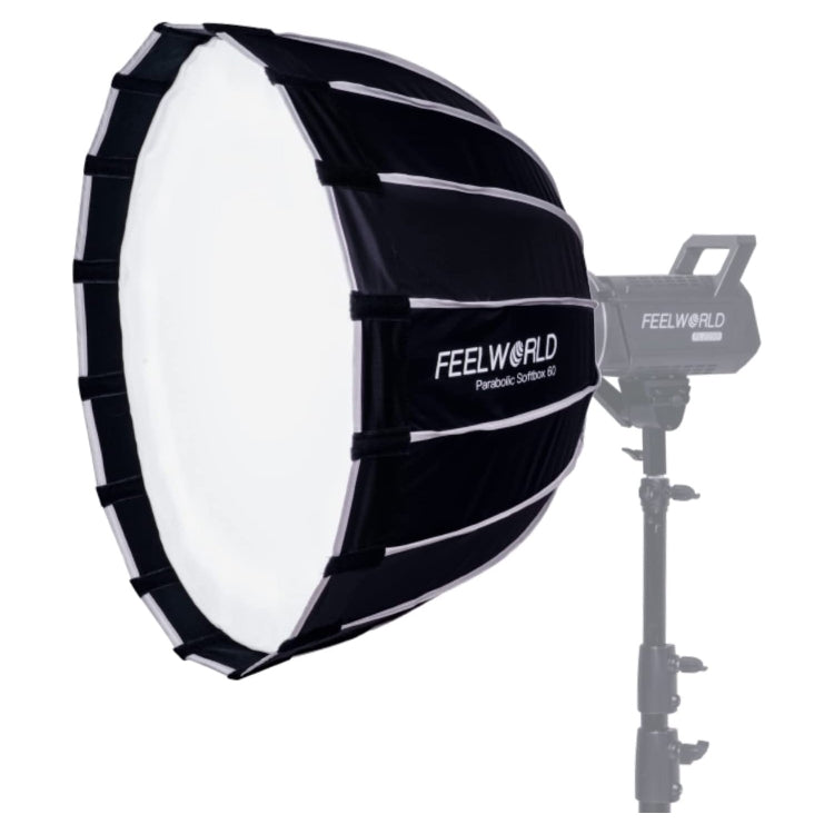 FEELWORLD FSP60 60cm Parabolic Softbox Quick Release Diffuser with Bowens Mount (Black) - free shipping - PMC TechLife - Order now!