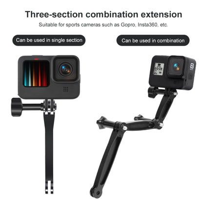 3 in 1 Joint Aluminum Extension Arm Grip Extenter for GoPro Hero12 Black / Hero11 /10 /9 /8 /7 /6 /5, Insta360 Ace / Ace Pro, DJI Osmo Action 4 and Other Action Cameras - Others by PMC Jewellery | Online Shopping South Africa | PMC Jewellery | Buy Now Pay Later Mobicred