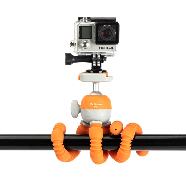 Fotopro UFO 3 Flexible Tripod Mount for SLR Cameras, GoPro, Phones (Orange) - Portable Mini Tripod by Fotopro | Online Shopping South Africa | PMC Jewellery | Buy Now Pay Later Mobicred