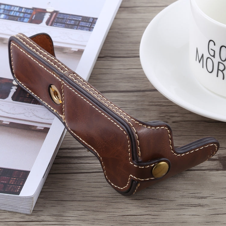1/4 inch Thread PU Leather Camera Half Case Base for Canon EOS M5(Coffee) - free shipping - PMC TechLife - Order now!