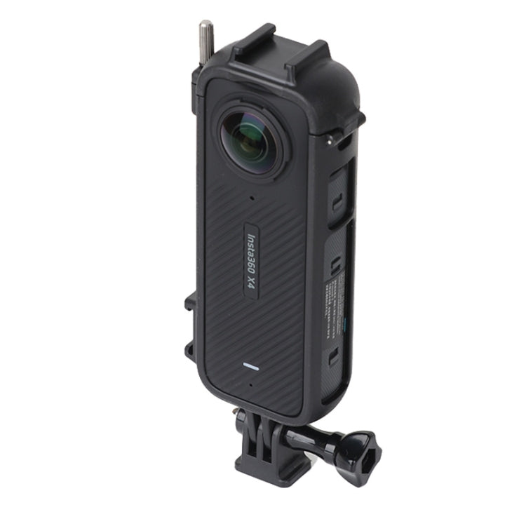 For Insta360 X4 Cold Shoe ABS Plastic Protective Frame with Adapter Mount & Screw (Black) - Mount & Holder by PMC TechLife | Online Shopping South Africa | PMC TechLife