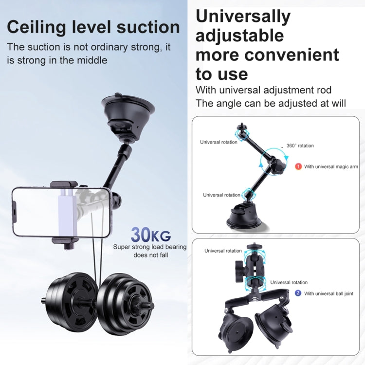 Single Suction Cup Articulating Friction Magic Arm Phone Clamp Mount (Black) - Holder by PMC Jewellery | Online Shopping South Africa | PMC Jewellery | Buy Now Pay Later Mobicred