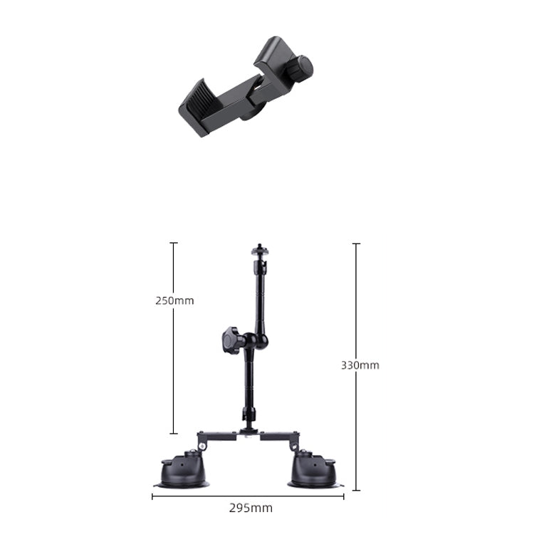 Dual-leg Suction Cup Articulating Friction Magic Arm Phone Clamp Mount (Black) - Holder by PMC Jewellery | Online Shopping South Africa | PMC Jewellery | Buy Now Pay Later Mobicred