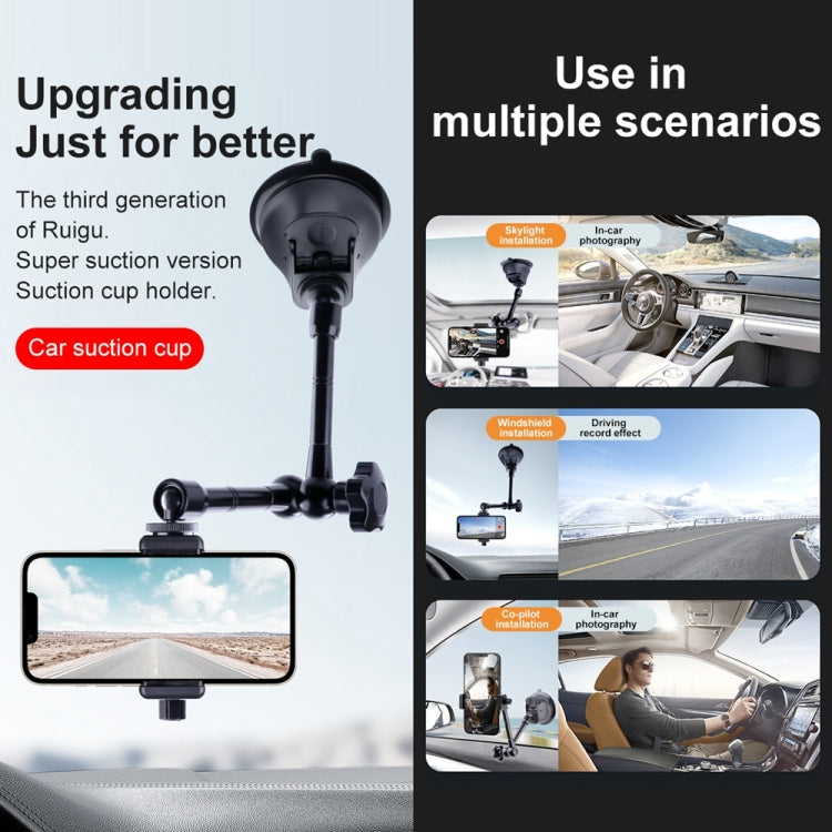 Dual-leg Suction Cup Articulating Friction Magic Arm Phone Clamp Mount (Black) - Holder by PMC TechLife | Online Shopping South Africa | PMC TechLife | Buy Now Pay Later Mobicred
