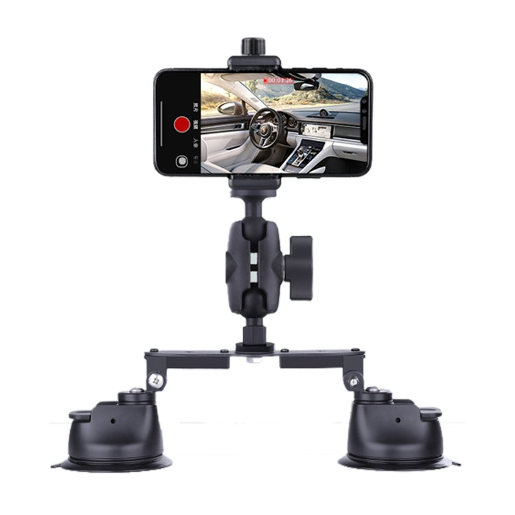 Dual-leg Suction Cup Connecting Rod Arm Phone Clamp Mount(Black) - Holder by PMC Jewellery | Online Shopping South Africa | PMC Jewellery | Buy Now Pay Later Mobicred