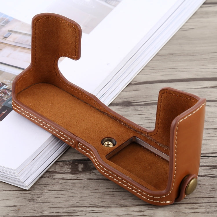 1/4 inch Thread PU Leather Camera Half Case Base for FUJIFILM X-T10 / X-T20 (Brown) - free shipping - PMC TechLife - Order now!
