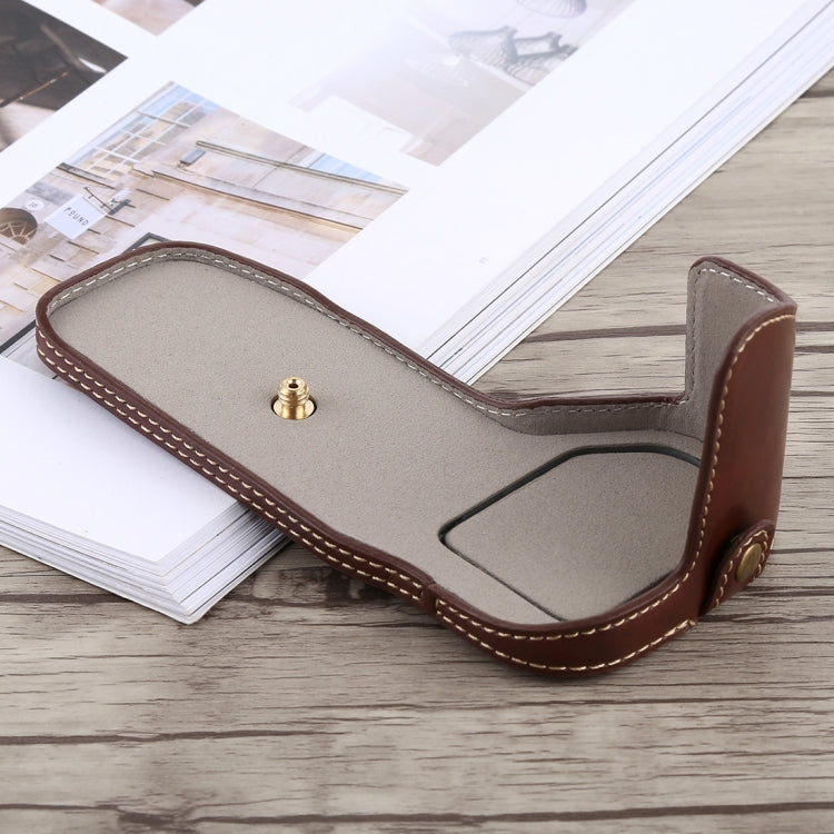 1/4 inch Thread PU Leather Camera Half Case Base for Canon EOS 6D /  6D Mark II (Coffee) - free shipping - PMC TechLife - Order now!