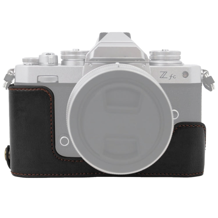 1/4 inch Thread PU Leather Camera Half Case Base for Nikon Z fc (Black) - Half Case by PMC TechLife | Online Shopping South Africa | PMC TechLife | Buy Now Pay Later Mobicred