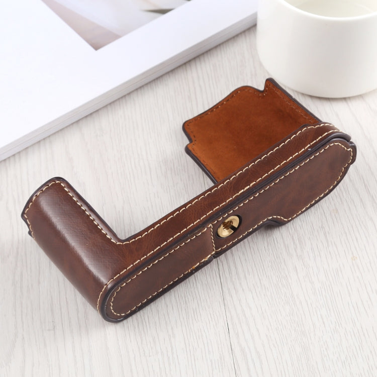 1/4 inch Thread PU Leather Camera Half Case Base for Leica TL (Typ 701) (Coffee) - free shipping - PMC TechLife - Order now!