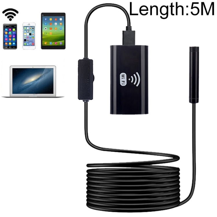 F99 HD Mobile Phone Endoscope, 8mm Waterproof Pipe Endoscope, Wifi Version, Flexible Cord, Length: 5m (Black) -  by PMC Jewellery | Online Shopping South Africa | PMC Jewellery | Buy Now Pay Later Mobicred