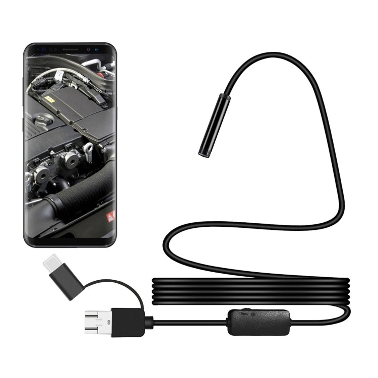 Y101 8mm Spiral Head 3 In 1 Waterproof Digital Endoscope Inspection Camera, Length: 2m Flexible Cable(Black) -  by PMC Jewellery | Online Shopping South Africa | PMC Jewellery | Buy Now Pay Later Mobicred