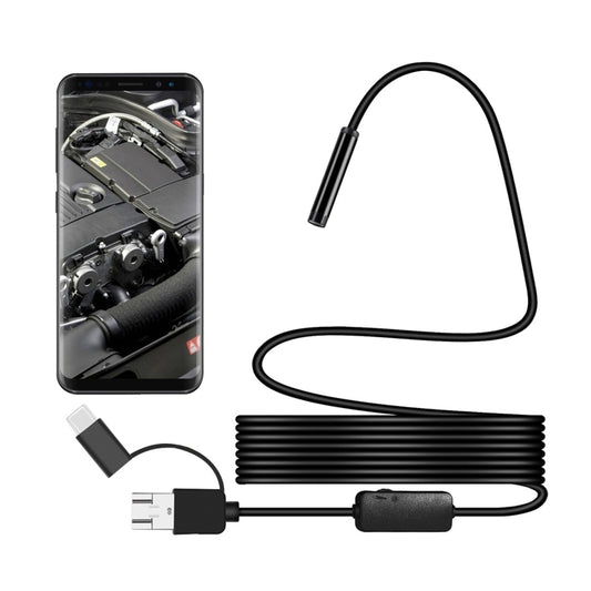 Y101 8mm Spiral Head 3 In 1 Waterproof Digital Endoscope Inspection Camera, Length: 3.5m Hard Cable(Black) -  by PMC Jewellery | Online Shopping South Africa | PMC Jewellery | Buy Now Pay Later Mobicred