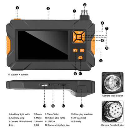 P30 8mm IP67 Waterproof 4.3 inch HD Portable Endoscope Snake Tube Industrial Endoscope, Cable Length: 1m -  by PMC Jewellery | Online Shopping South Africa | PMC Jewellery | Buy Now Pay Later Mobicred