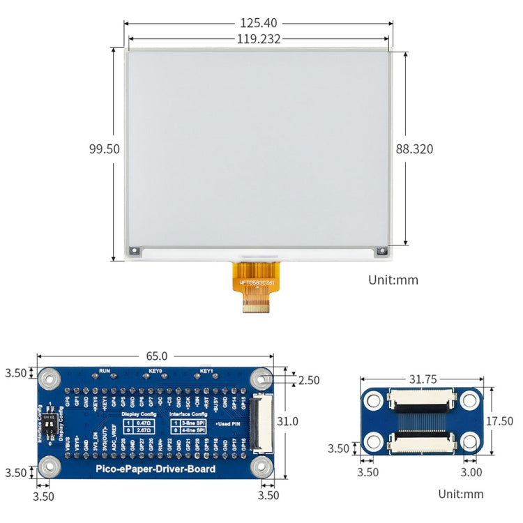 Waveshare 5.83 inch 648x480 Pixel Black White E-Paper E-Ink Display Module for Raspberry Pi Pico, SPI Interface - free shipping - PMC Jewellery - Order now!
