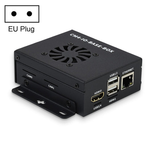 Waveshare Mini IO Board Lite Ver Mini-Computer Base Box with Metal Case & Cooling Fan for Raspberry Pi CM4(EU Plug) - Mini PC Accessories by WAVESHARE | Online Shopping South Africa | PMC Jewellery | Buy Now Pay Later Mobicred