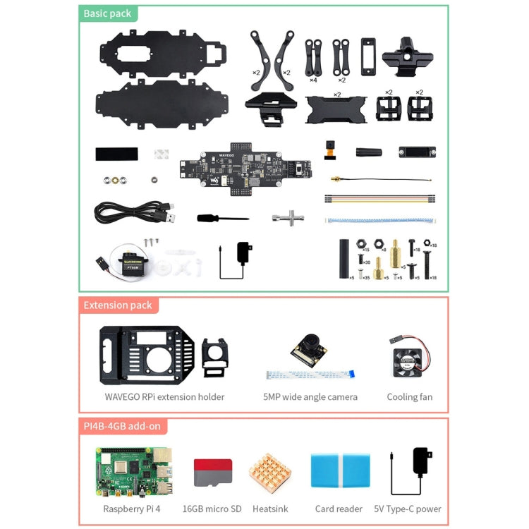 Waveshare WAVEGO 12-DOF Bionic Dog-Like Robot, Extension Pack(UK Plug) - free shipping - PMC Jewellery - Order now!