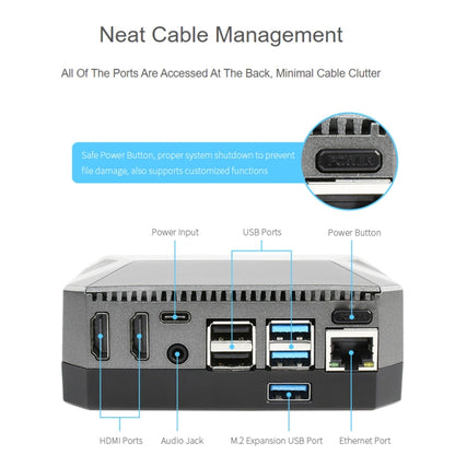 Waveshare Argon One M.2 Aluminum Case For Raspberry Pi 4, with M.2 Expansion Slot - Modules Expansions Accessories by WAVESHARE | Online Shopping South Africa | PMC Jewellery | Buy Now Pay Later Mobicred
