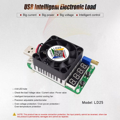 LD25 Adjustable Current Voltage Electronic USB Load Resistor Discharge Battery Test - Resistor / Diodes by PMC Jewellery | Online Shopping South Africa | PMC Jewellery