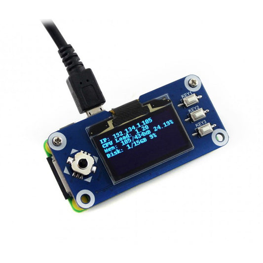 WAVESHARE 128x64 1.3inch OLED Display HAT for Raspberry Pi - LCD & LED Display Module by PMC Jewellery | Online Shopping South Africa | PMC Jewellery | Buy Now Pay Later Mobicred