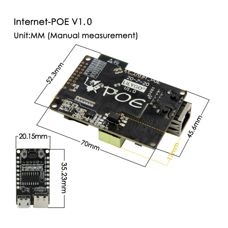 TTGO T-Internet-POE ESP3 Module Ethernet Adapters Extension Board - free shipping - PMC Jewellery - Order now!
