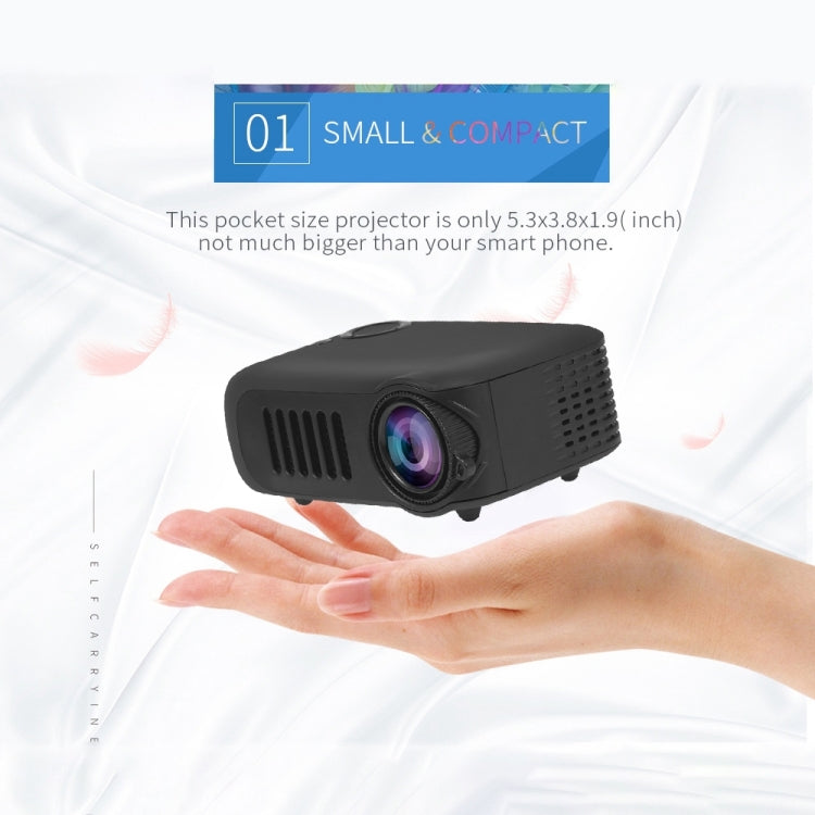 A2000 Portable Projector 800 Lumen LCD Home Theater Video Projector, Support 1080P, UK Plug (Yellow) - LED Projector by PMC Jewellery | Online Shopping South Africa | PMC Jewellery | Buy Now Pay Later Mobicred