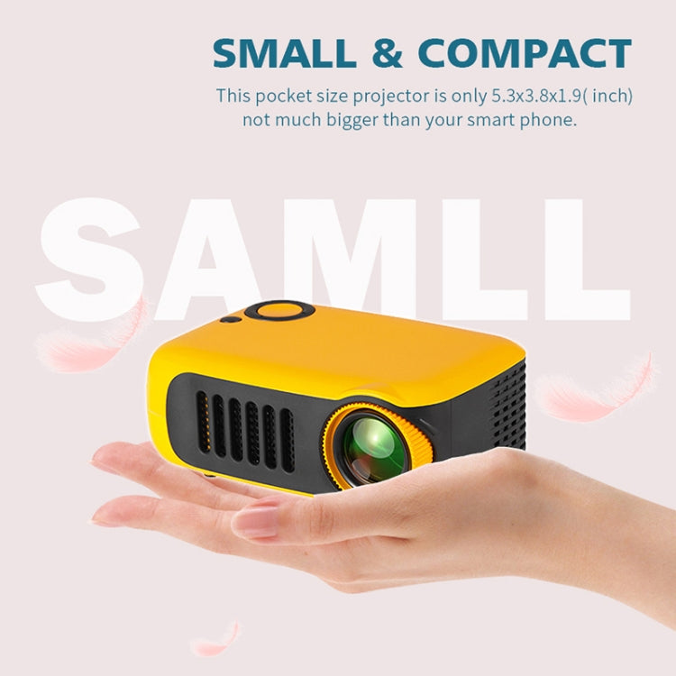 A2000 1080P Mini Portable Smart Projector Children Projector, EU Plug(Yellow) - Mini Projector by PMC Jewellery | Online Shopping South Africa | PMC Jewellery | Buy Now Pay Later Mobicred