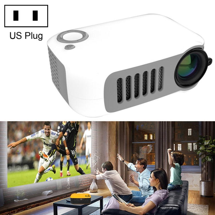 A2000 1080P Mini Portable Smart Projector Children Projector, US Plug(White Grey) - Mini Projector by PMC Jewellery | Online Shopping South Africa | PMC Jewellery | Buy Now Pay Later Mobicred