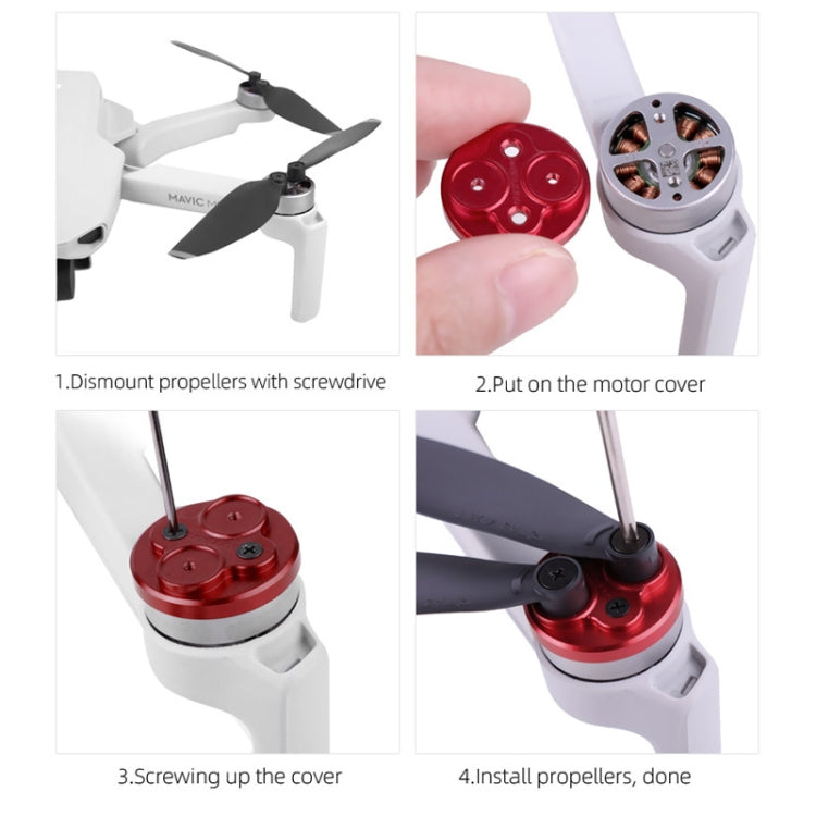 4 PCS Sunnylife Motor Metal Protection Cover for DJI Mavic Mini 1(Red) - Others by Sunnylife | Online Shopping South Africa | PMC Jewellery | Buy Now Pay Later Mobicred
