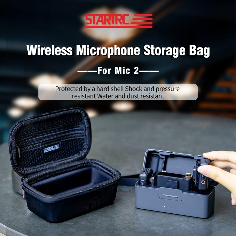 For DJI MIC 2 STARTRC Diamond Texture PU Portable Carry Case with Carabiner & Strap (Black) -  by STARTRC | Online Shopping South Africa | PMC Jewellery | Buy Now Pay Later Mobicred