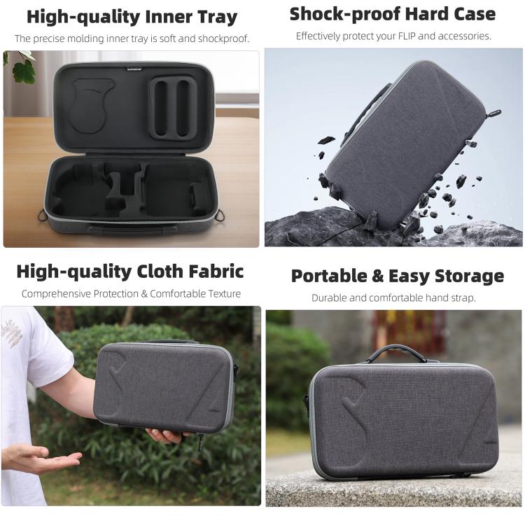 For DJI Flip Sunnylife Simple Storage Bag Shoulder Handbag (Black) - free shipping - PMC TechLife - Order now!