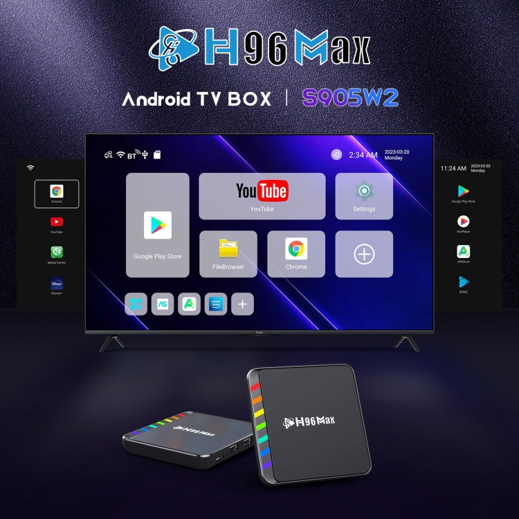 H96 Max W2 4K Ultra HD Android 11.0 Smart TV Box with Remote Control, Amlogic S905W2 Quad-Core, 4GB+32GB(UK Plug) - Amlogic S905 by PMC Jewellery | Online Shopping South Africa | PMC Jewellery | Buy Now Pay Later Mobicred