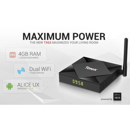 TANIX TX6s 4K Smart TV BOX Android 10 Media Player with Remote Control, Quad Core Allwinner H616, RAM: 4GB, ROM: 32GB, 2.4GHz/5GHz WiFi, Bluetooth, AU Plug - Allwinner H6 by PMC Jewellery | Online Shopping South Africa | PMC Jewellery | Buy Now Pay Later Mobicred