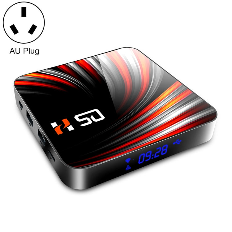 H50 4K Smart TV BOX Android 10.0 Media Player with Remote Control, Quad Core RK3318, RAM: 4GB, ROM: 64GB, 2.4GHz/5GHz WiFi, Bluetooth, AU Plug - RK3318 by PMC Jewellery | Online Shopping South Africa | PMC Jewellery | Buy Now Pay Later Mobicred