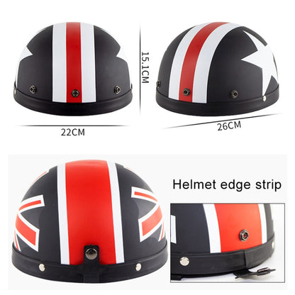 Soman Electromobile Motorcycle Half Face Helmet Retro Harley Helmet with Goggles(Bright White Red Star) - Helmets by SOMAN | Online Shopping South Africa | PMC Jewellery | Buy Now Pay Later Mobicred