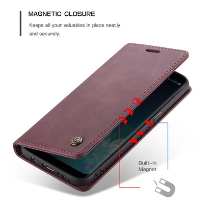 CaseMe-013 Multifunctional Retro Frosted Horizontal Flip Leather Case with Card Slot & Holder & Wallet for Galaxy S8(Wine Red) - Galaxy Phone Cases by CaseMe | Online Shopping South Africa | PMC Jewellery | Buy Now Pay Later Mobicred