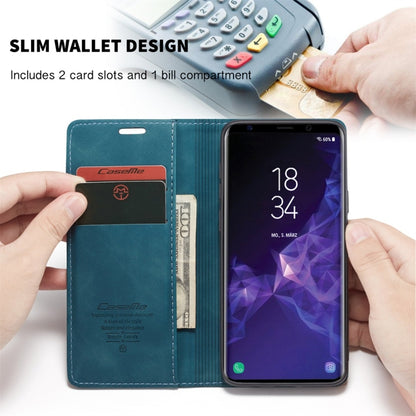 CaseMe-013 Multifunctional Retro Frosted Horizontal Flip Leather Case with Card Slot & Holder & Wallet for Galaxy S9 Plus(Blue) - Galaxy Phone Cases by CaseMe | Online Shopping South Africa | PMC Jewellery | Buy Now Pay Later Mobicred