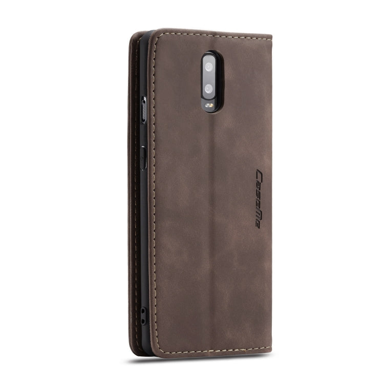 CaseMe-013 Multifunctional Horizontal Flip Leather Case with Card Slot & Holder for OnePlus 7(Coffee) - OnePlus Cases by CaseMe | Online Shopping South Africa | PMC Jewellery | Buy Now Pay Later Mobicred