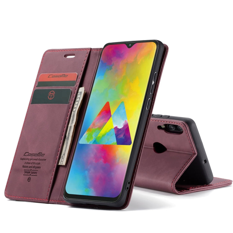 CaseMe-013 Multifunctional Horizontal Flip Leather Case with Card Slot & Holder for Galaxy M20(Wine Red) - Galaxy Phone Cases by CaseMe | Online Shopping South Africa | PMC Jewellery | Buy Now Pay Later Mobicred