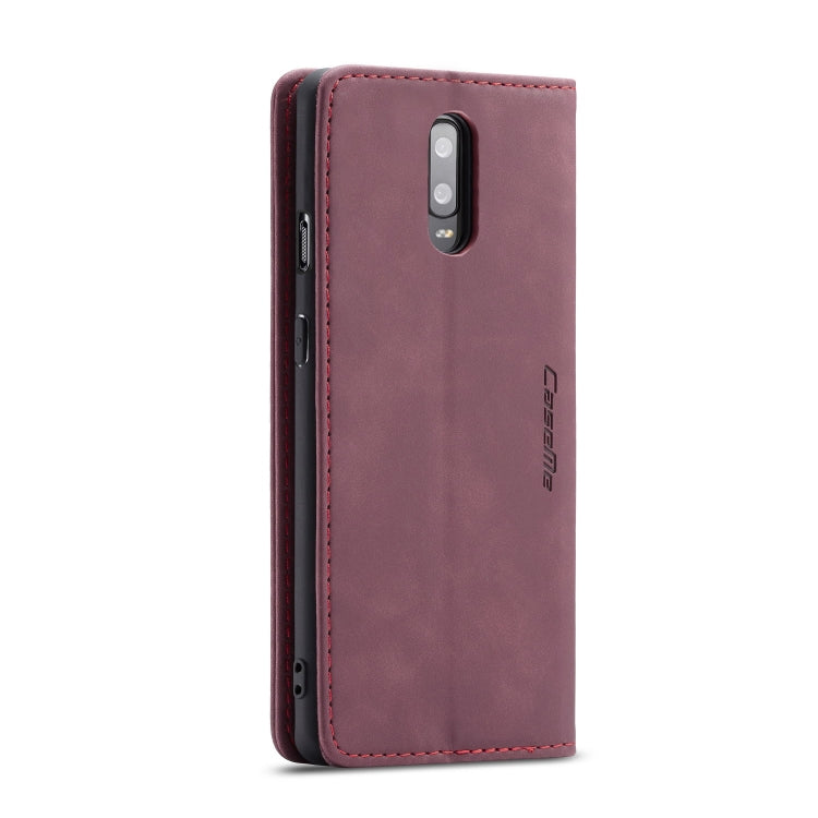 CaseMe-013 Multifunctional Horizontal Flip Leather Case with Card Slot & Holder for Oneplus 7(Wine Red) - OnePlus Cases by CaseMe | Online Shopping South Africa | PMC Jewellery | Buy Now Pay Later Mobicred