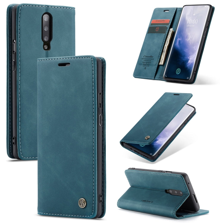 CaseMe-013 Multi-functional Retro Frosted Horizontal Flip Leather Case with Card Slot & Holder & Wallet For OnePlus 7 Pro(Blue) - OnePlus Cases by CaseMe | Online Shopping South Africa | PMC Jewellery | Buy Now Pay Later Mobicred