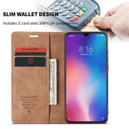 CaseMe-013 Multi-functional Retro Frosted Horizontal Flip Leather Case with Card Slot & Holder & Wallet For Xiaomi Mi 9(Brown) - Xiaomi Cases by CaseMe | Online Shopping South Africa | PMC Jewellery | Buy Now Pay Later Mobicred