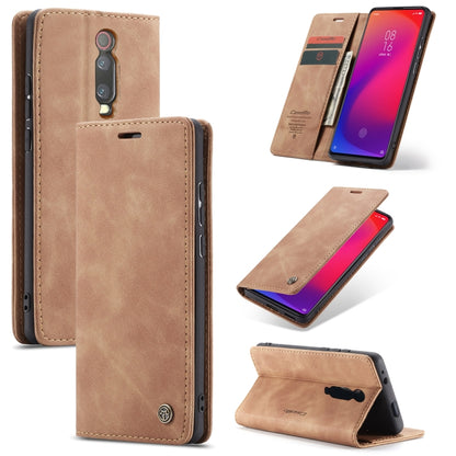 CaseMe-013 Multi-functional Retro Frosted Horizontal Flip Leather Case with Card Slot & Holder & Wallet For Xiaomi Mi 9T Pro / Redmi K20 Pro / Xiaomi Mi 9T / Redmi K20(Brown) - Xiaomi Cases by CaseMe | Online Shopping South Africa | PMC Jewellery | Buy Now Pay Later Mobicred