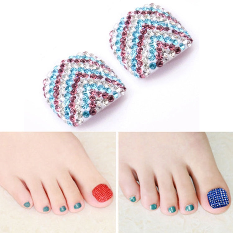 2 PCS Crystal Fake Nail Art Tips Rhinestone Full Cover Toenails Decals Stickers(NO:08) - Nail Stickers by PMC Jewellery | Online Shopping South Africa | PMC Jewellery | Buy Now Pay Later Mobicred