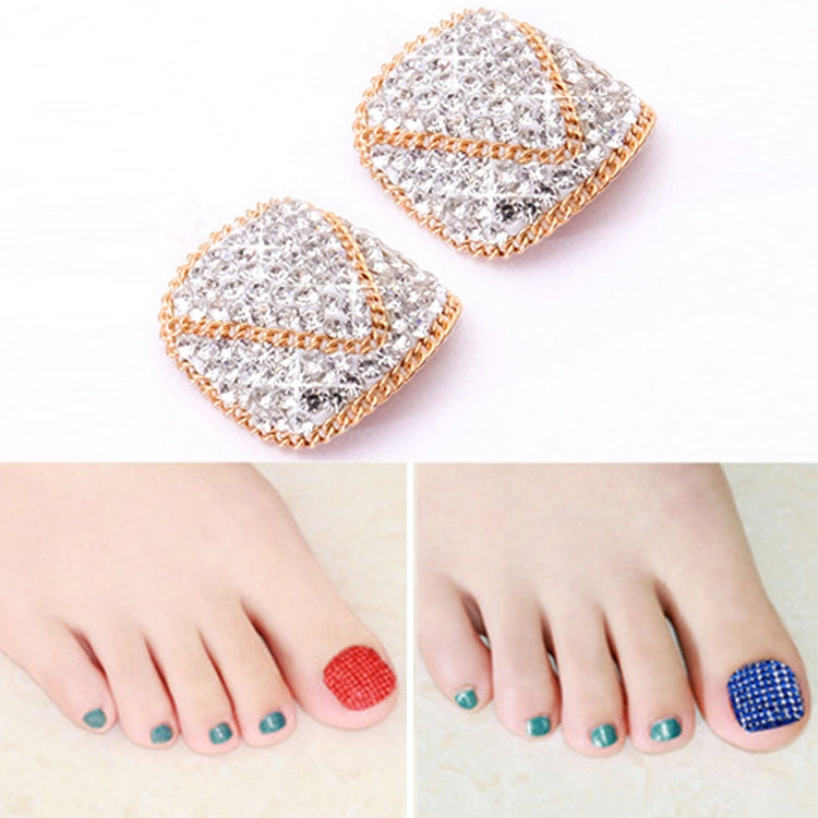 2 PCS Crystal Fake Nail Art Tips Rhinestone Full Cover Toenails Decals Stickers(NO:23) - Nail Stickers by PMC Jewellery | Online Shopping South Africa | PMC Jewellery | Buy Now Pay Later Mobicred